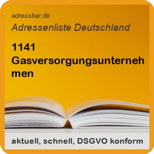 Firmenadressen Liste Gasversorgungsunternehmen