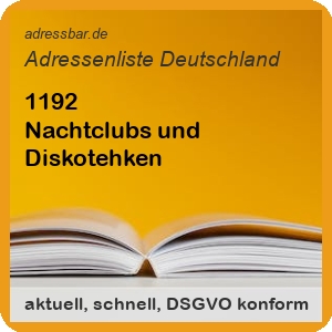 Firmenadressen Liste Nachtclubs und Diskotehken