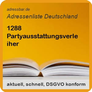 Firmenadressen Liste Partyausstattungsverleiher