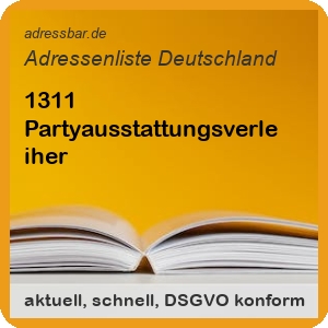 Firmenadressen Liste Partyausstattungsverleiher