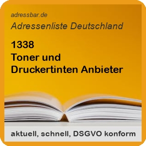 Firmenadressen Liste Toner und Druckertinten Anbieter