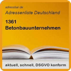 Firmenadressen Liste Betonbauunternehmen