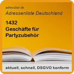 Firmenadressen Liste Geschäfte für Partyzubehör