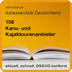 Firmenadressen Liste Kanu- und Kajaktourenanbieter