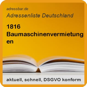 Firmenadressen Liste Baumaschinenvermietungen