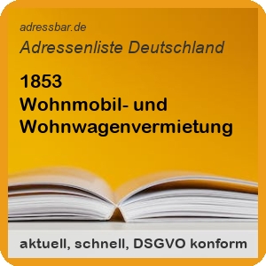 Firmenadressen Liste Wohnmobil- und Wohnwagenvermietung