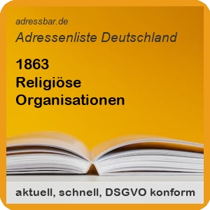 Firmenadressen Liste Religiöse Organisationen