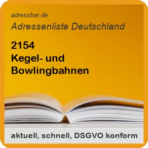 Firmenadressen Liste Kegel- und Bowlingbahnen