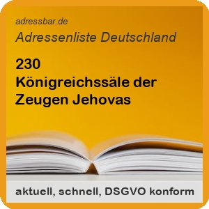 Firmenadressen Liste Königreichssäle der Zeugen Jehovas