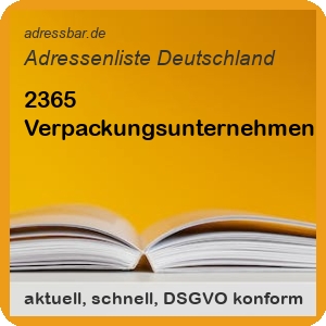 Firmenadressen Liste Verpackungsunternehmen