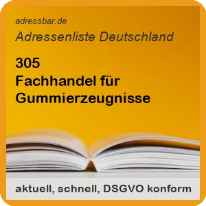 Firmenadressen Liste Fachhandel für Gummierzeugnisse