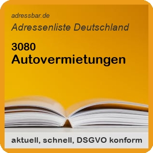 Firmenadressen Liste Autovermietungen