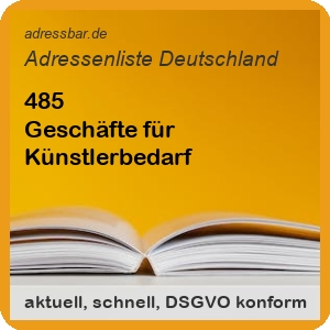 Firmenadressen Liste Geschäfte für Künstlerbedarf
