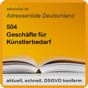 Firmenadressen Liste Geschäfte für Künstlerbedarf