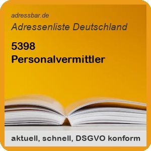 Firmenadressen Liste Personalvermittler