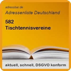 Firmenadressen Liste Tischtennisvereine