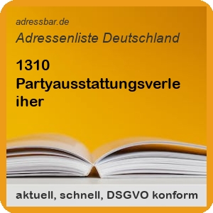 Partyausstattungsverleiher Adressenlisten