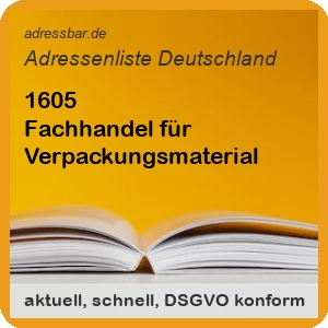 Fachhandel für Verpackungsmaterial Adressenlisten